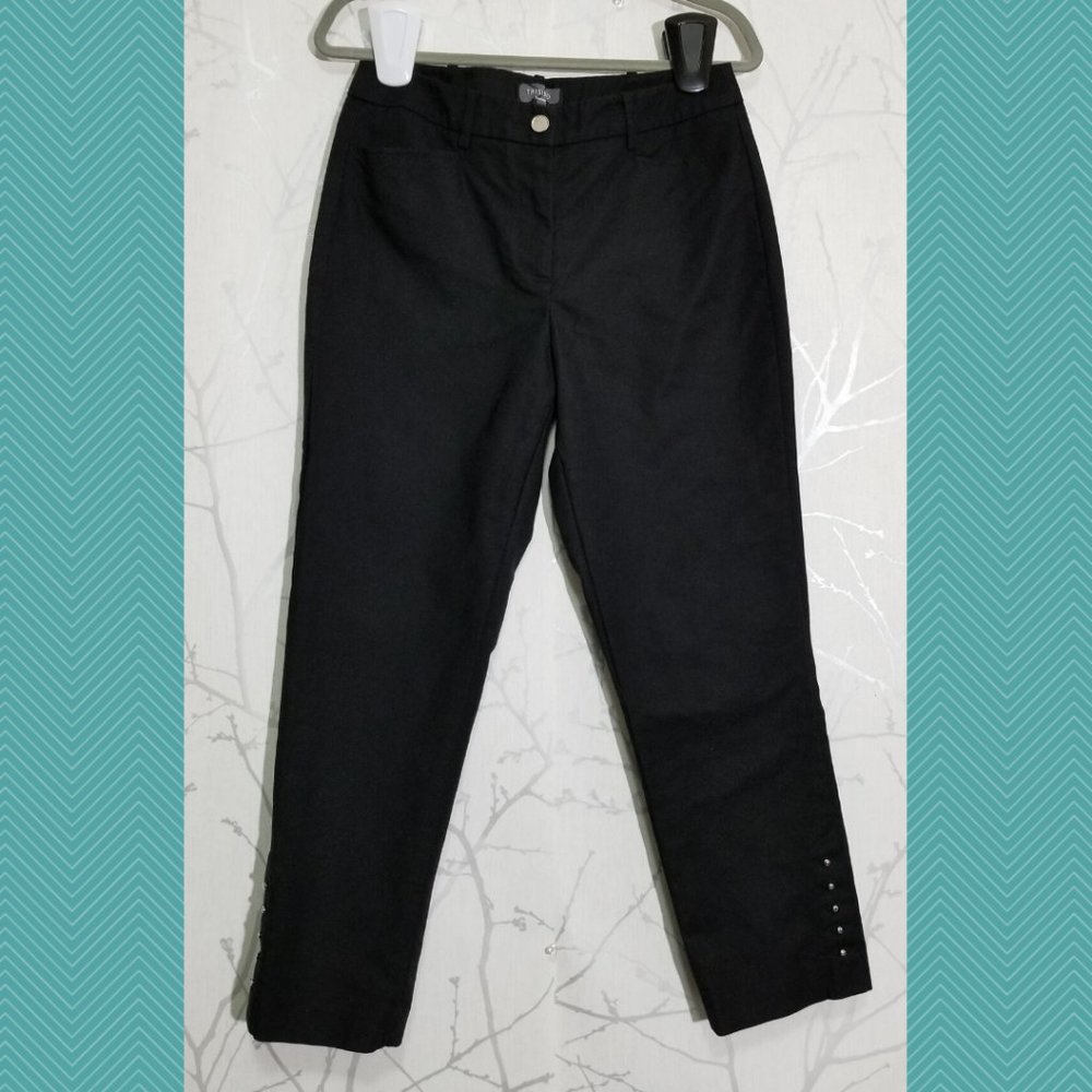Trisisto High Rise Ankle Pants w/ Studded Detail